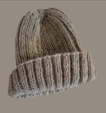 Hand Knit Undyed Merino Wool Beanie